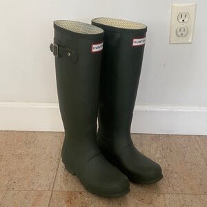 Hunter Dark Green Knee high Rain Boots